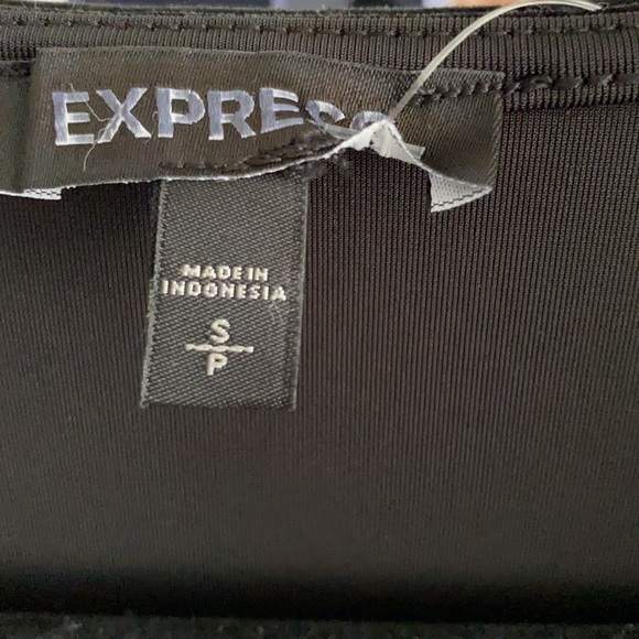 Express Black Velvet Balloon Ruched Sleeve Top. Small. V-neck. - Picture 4 of 7